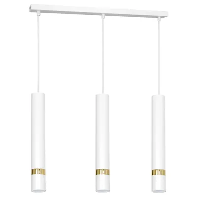 Zdjęcie produktu dla Lampa wisząca Reno biały matowa-złota 3xGU10x8W metal wym:110x60x6cm IP20 Luminex