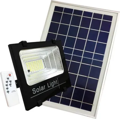 Image de Projecteur Solaire LED 8W Dimmable avec Détecteur (Panneau Solaire + Télécommande Inclus) - Blanc Froid 6000K - 8000K