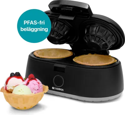 Immagine prodotto di Piastra per waffle doppia, 1000 W, antiaderente, nera