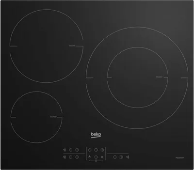 Obrázok produktu pre Beko HII63205MT, Čierna, Vstavaný, 58 cm, Indukčná varná doska so zónami, Sklo, 3 zone(s)