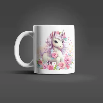 Produktbild von Süßes Einhorn Kinder Teetasse Tasse Geschenkidee 330 ml – Einhorn-01