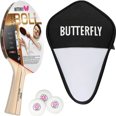 Produktbild von Butterfly 1x Timo Boll Bronze 85010 Tischtennisschläger + Tischtennishülle + 3x 40+ 3*** Tischtennisbälle | Tischtennisset Tischtennis Set TT Tabletennis