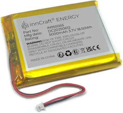 Obrázek produktu pro Lithium-polymerová baterie innCraft Energy 5000mAh 3,7V, 65x55x10 Model 955565 2P Molex 51021-020 1,25mm konektor