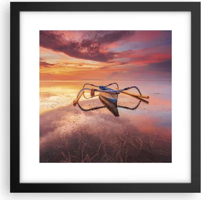 Produktbild von Gerahmtes Poster - Schwarzer Rahmen - £ódŸ Westen Die Sonne - 30x30 cm - Wand Bild - Wanddeko - Wandbilder - Kunstposter - Wandposter - Bilderrahmen - Bilder - Kunstdruck - P2BAC30x30-4433
