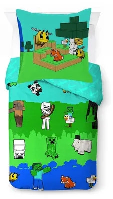 Productafbeelding van Minecraft 100% Katoenen Dekbedovertrek met Kussensloop