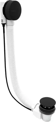 Obrázek produktu pro Odtoková souprava černá matná, 100 cm, zátka 72 mm