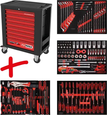 Produktbild von KS Tools  Performanceplus Werkstattwagen-Satz P15 mit 180 Werkzeugen, 815.4180