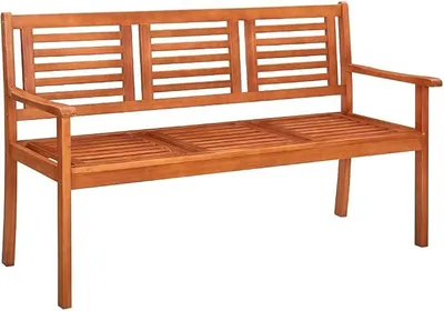 Imagen del producto de Banco de jardín para 3 personas, 150 cm, de madera de eucalipto