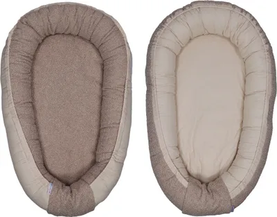 Produktbild von MamaLoes Teddy Bouclé Nougat Wendbares Babynest