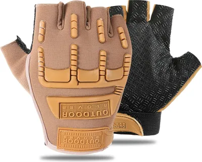 Produktbild von Fahrradhandschuhe Herren Damen Halbfinger,Radhandschuhe Sporthandschuhe Rutschfest Atmungsaktiv Gym Motorrad Klettern Braun