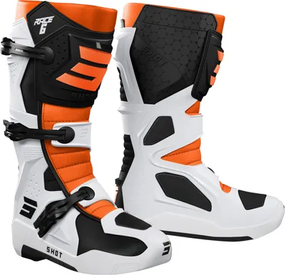 Obrázok produktu pre Motokrosové topánky Shot Race 6, biela/oranžová, 41
