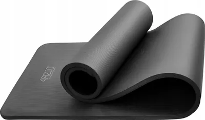 Image de 4FIZJO Tapis de fitness avec sangle, 180x60x1,5 cm, mousse NBR, antidérapant, noir