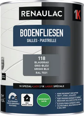 Produktbild von RENAULAC Bodenfliesenfarbe seidenmatt blaugrau 2.5 l