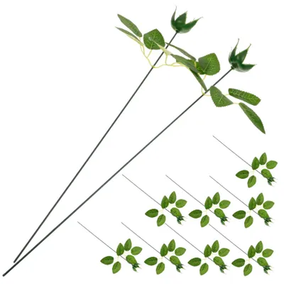 Productafbeelding van Kunstbloemstelen - Met bloemhoofdjes - Voor bloemarrangementen - Set