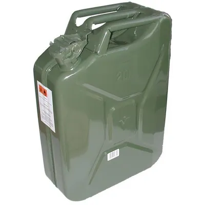Immagine prodotto di Tanica metallica da 10 litri. Vernice a polvere per esterni verde militare. Trattamento interno