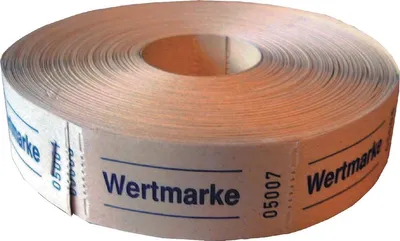 Produktbild von Wertmarken neutral 5x1000 Stück blau/rot/gelb/grün farblich sortiert (5 Rollen - 1 Farbe) Packung mit 8 Stück