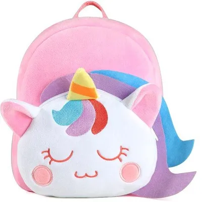 Obrázok produktu pre Ibenzoa® detský batôžok z mäkkej plyšovej látky – 22 x 8 x 25 cm, objem 4,6 l, váha 0,19 kg, polstrované ramenné popruhy, hrudný pás, odnímateľná vôdzka, vhodný pre deti vo veku 4–6 rokov
