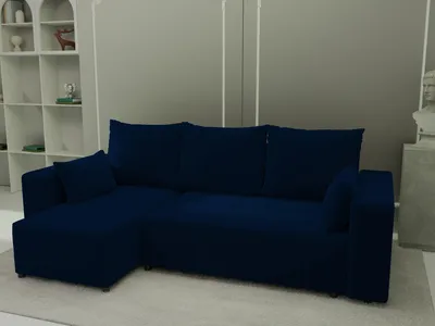 Produktbild von 4ALL HOME Ecksofa mit Schlaffunktion Tico 246x145 cm - Couch - Sofa mit Bettkasten - Eckcouch - L-Form - Schlaffsofa - Schlafsofa mit Bettkasten - Universal Royal Velvet 14 Navy Blue