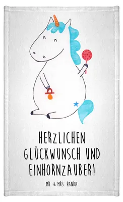 Produktbild von Mr. & Mrs. Panda Handtuch Einhorn Baby - Weiß - Geschenk, Gäste-WC, Mutter, Kleines, Geburtstag, Baumwollhandtuch, Party, Frotteetuch, baumwolle, Unicorn, Einhörner