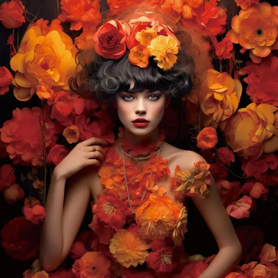 Produktbild von ArtUniverse Glasbild Orange Flower Beauty 100 x 100 cm