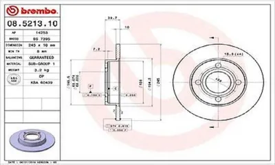 Produktbild von BREMBO Bremsscheiben (2 Stück) Hinterachse 08.5213.10