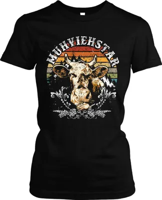 Produktbild von Muhviehstar Damen T-Shirt | Landwirt Traktor Bauer – S / Schwarz