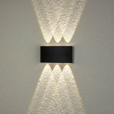 Produktbild von LUMILED Außenwandleuchte Modern 6W 230V 4000 K neutralweiß Wandlampe Außenlampe Wandleuchte Polycarbonat Schwarz IP54 Wasserdicht Outdoor Außen Garten Gartenlampe