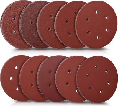 Produktbild von Navaris 100x Schleifpapier 150mm Klett rund für Exzenterschleifer - 40-400 Körnung Schleifscheiben 150mm Klett Set für Holz Spanplatte Metall -