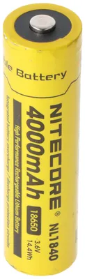 Produktbild von Nitecore 18650 Li-Ion Akku, NL1840, 4000mAh, mit Schutzschaltung