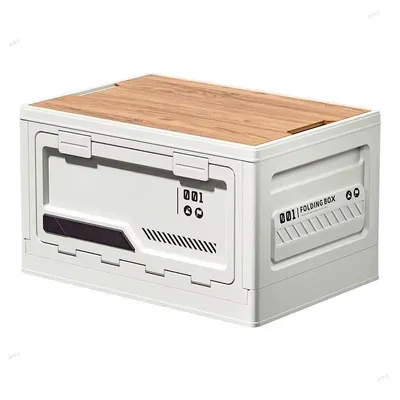 Produktbild von Faltbare Aufbewahrungsbox mit Holzdeckel für Camping und Auto