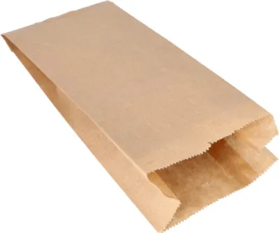 Produktbild von 1000 Papierfaltenbeutel gefädelt Kraftpapier 28 cm x 13 cm x 7 cm braun Füllinhalt 1,5 kg