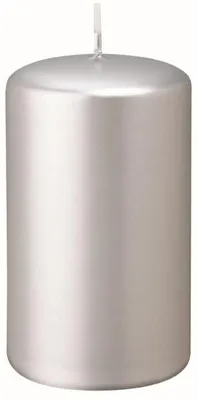 Produktbild von Stumpenkerzen Metallic Silber 150 x Ø 80 mm, 6 Stück