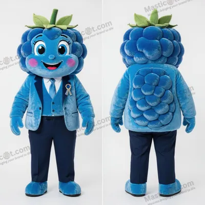 Image de Mascotte MASTICOT framboise bleue gonflable