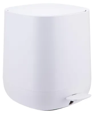 Productafbeelding van 5-liter prullenbak voor de badkamer, wit, met soft-close mechanisme en uitneembaar binnenbakje