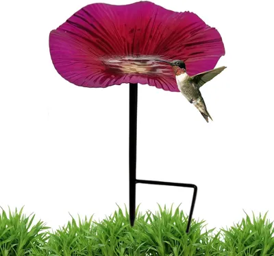 Produktbild von Vogel-Wassertränke Wasserdichte Metall-Gartendekoration | Vogeltränke mit und Stange für wilde und Finken sowie für Hinterhof, Rasen, Terrasse, Balkon,, Weg und Bauernhof