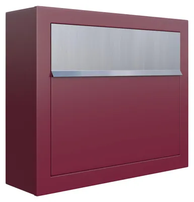 Produktbild von Wandbriefkasten Elegance in Rot mit Edelstahlklappe