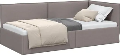 Immagine prodotto di vidaXL Struttura letto ad angolo con testiera in tessuto taupe 90 x 190 cm