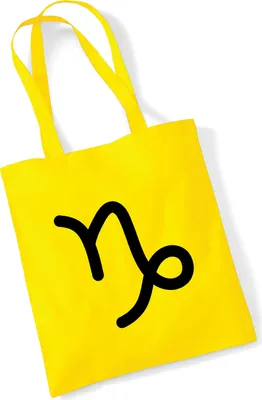 Produktbild von Huuraa Jutebeutel Steinbock Sternzeichen Zeichen 10 Liter Yellow Baumwolle Tasche Geschenkidee