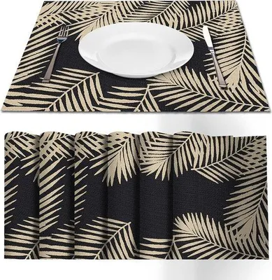 Produktbild von Famanu Platzset Set von 6 - Schwarz, abwaschbar, hitzebeständig, 30 x 45 cm