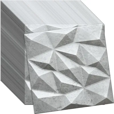 Zdjęcie produktu dla Verdico | Panele ścienne 3D – Architektura betonowa – 50 × 50 cm – 32 sztuki – Nowoczesny design – Łatwy montaż