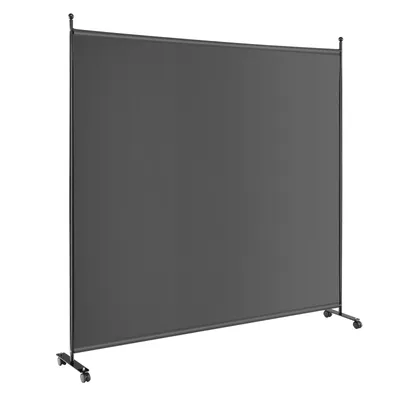 Produktbild von COSTWAY 184 x 184 cm Raumteiler auf Rollen, Paravent 1 teilig, Trennwand faltbar, aus Stoff, Sichtschutz für mehr Privatsphäre und Flexibilität (Grau)