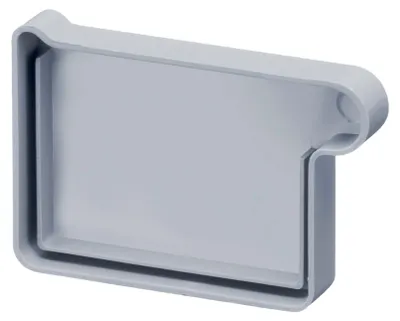 Produktbild von INEFA Dachrinnen Endstück Kastenrinne PVC NW83 / 83mm, rechts Grau Dachrinnenzubehör, einfache Steckmontage,  Germany