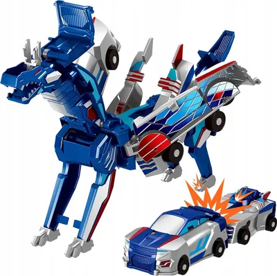 Image de Jouet magnétique voiture - dinosaure 2en1 Bleu