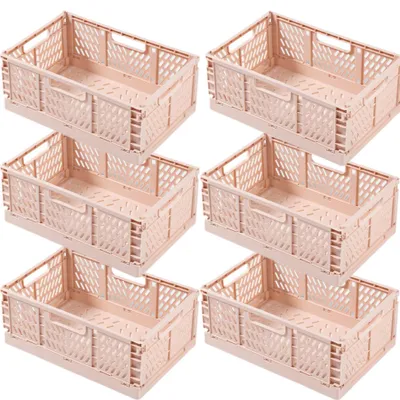 Produktbild von Faltbare Kunststoff Aufbewahrungsboxen, Set von 6 (Rosa)