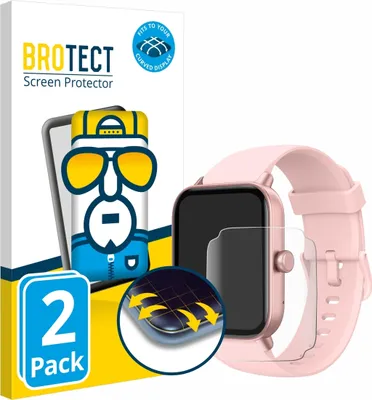 Produktbild von 2x BROTECT Fullscreen Schutzfolie für Toobur IDW19 1.8" Displayschutz Folie Fullcover Klar Transparent