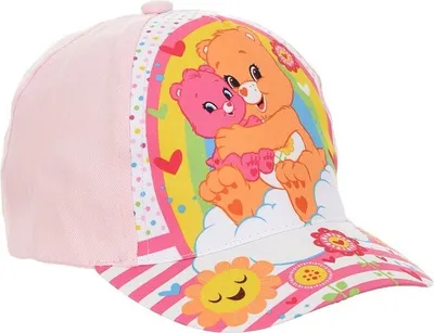 Immagine prodotto di Cappello da baseball Glücksbärchis con fiori e cuori, taglia 48 in rosa, cappello da sole per bambini
