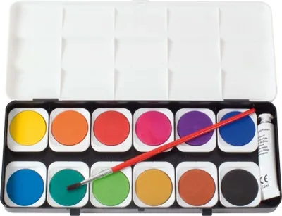 Produktbild von Eberhard Faber 578112 Deckfarbkasten aus Kunststoff, 12er, Mehrfarbig