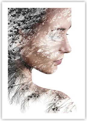 Produktbild von Poster - Poster ohne Rahmen - Frau doppelt Belichtung - 50x70 cm - Wand Bild - Wanddeko - Wandbilder - Kunstposter - Wandposter - Bilder - Kunstdruck - Wanddekoration - Wandbild - P2XPA50x70-4338