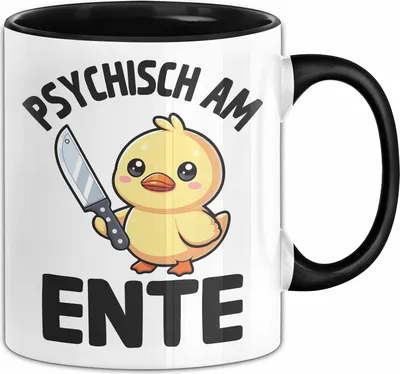 Produktbild von Küken Tasse Geschenk Psychisch Am Ente Geschenkidee Kaffee-Becher (Schwarz)