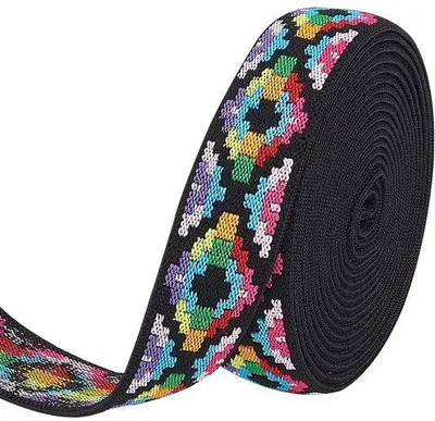 Zdjęcie produktu dla Elastyczna taśma żakardowa, 24 mm - idealna do szycia i dekoracji